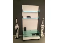 Tonelli  Lighterie carrello porta TV in vetro + pannello con mensole luce