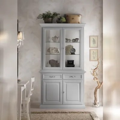 CREDENZA CRISTALLIERA ARTE POVERA AVORIO SOGGIORNO CUCINA OFFERTA