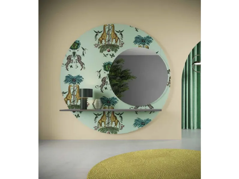 Specchio Maxi specchiera con tessuto seta velluto  di Md work in stile design SCONTATO