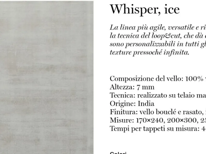 Tappeto rettangolare  in stile moderno Whisper  Abc a prezzo Outlet