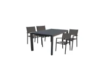 Tavolo scontato da giardino Set houston 135/180 antracite cosma Cosma outdoor living