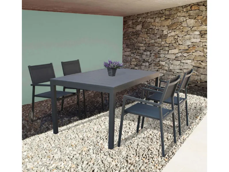 Tavolo scontato da giardino Set houston 135/180 antracite cosma Cosma outdoor living