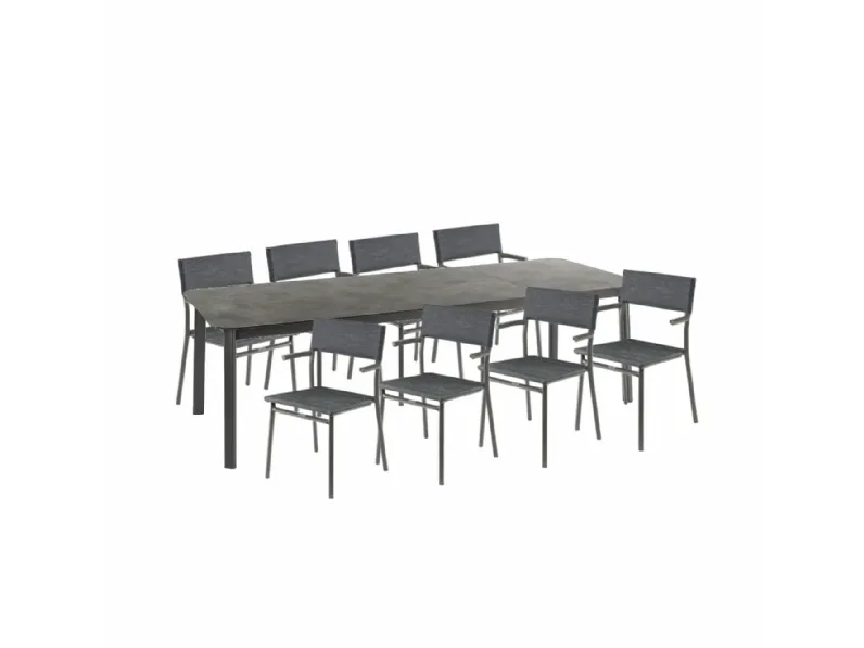 Tavolo per l'esterno Set oron con 8 poltroncine Collezione esclusiva a prezzo ribassato