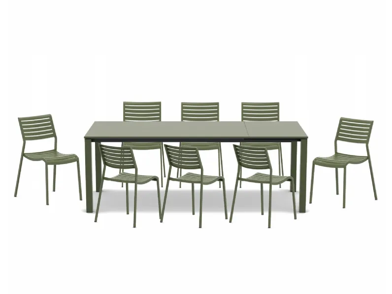 Tavolo per l'esterno modello Set tavolo bundi vede con 8 sedie nina Vermobil con forte sconto