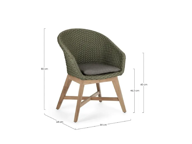 Tavolo per l'esterno  set tavolo roderick 150 cm con 4 sedie coachella verdi Bizzotto a prezzo scontato