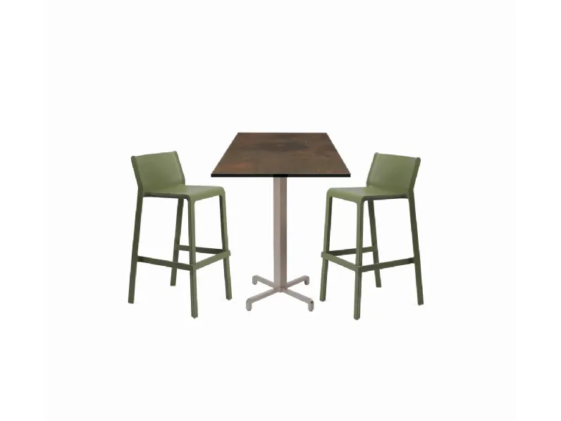 Tavolo scontato per l'esterno Tavolo high 70x70 e sgabelli trill nardi Nardi