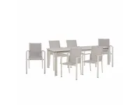 Tavolo da giardino Tavolo konnor 160/240 con 6 poltroncine Bizzotto a prezzo ribassato