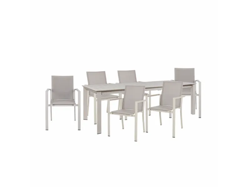 Tavolo da giardino Tavolo konnor 160/240 con 6 poltroncine Bizzotto a prezzo ribassato