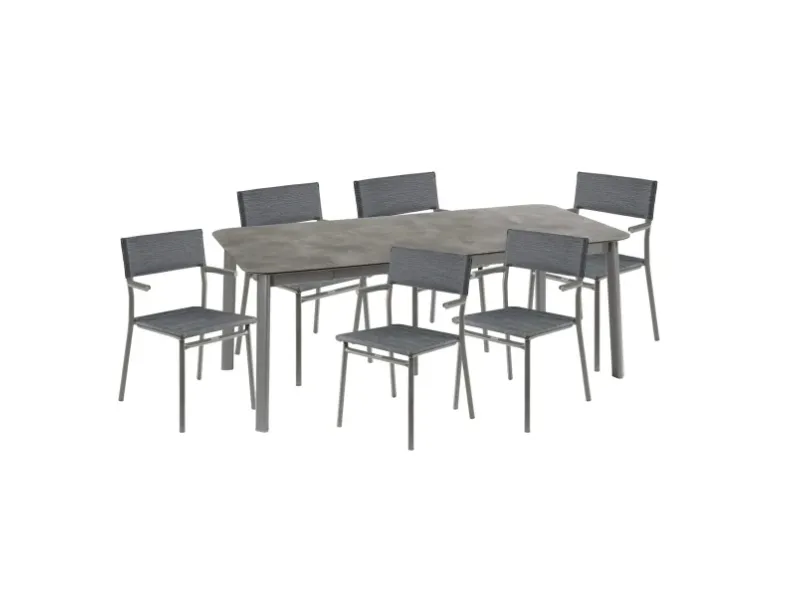 Tavolo da giardino modello Set tavolo oron 154 con 6 poltroncine Collezione esclusiva con forte sconto