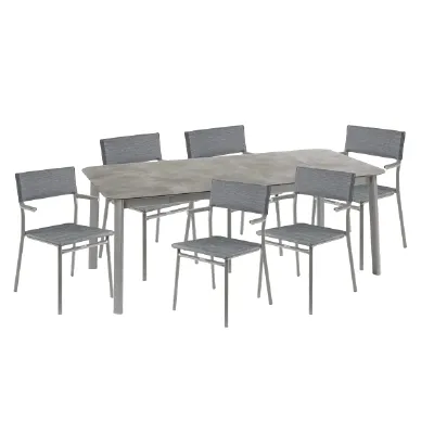 Tavolo da giardino modello Set tavolo oron 154 con 6 poltroncine Collezione esclusiva con forte sconto