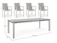 Tavolo da giardino Tavolo allungabile konnor 160/240 con 4 poltroncine konnor rastin - bizzotto Bizzotto a prezzo ribassato