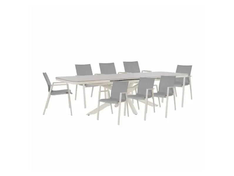 Tavolo da giardino modello Tavolo pascal allungabile 200/260 cm con 8 poltrone odeon rastin - bizzotto Bizzotto con forte sconto