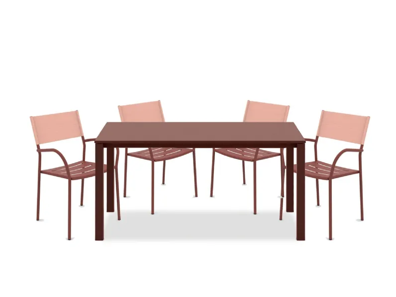 Tavolo scontato per l'esterno Set tavolo bundi160/220 cm 4 sedie Vermobil