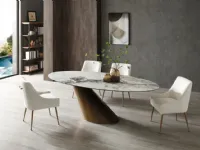 Tavolo in ceramica ovale Oasi Domitalia in offerta outlet