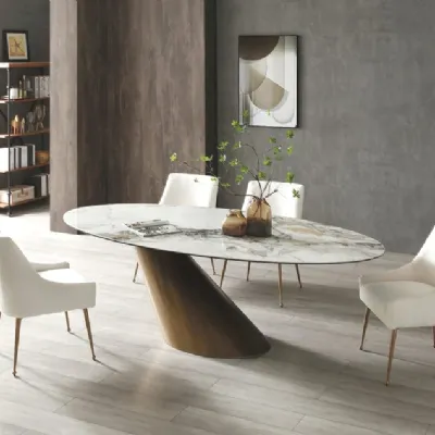 Tavolo in ceramica ovale Oasi Domitalia in offerta outlet