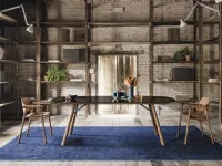 Tavolo rettangolare in vetro Suite di Midj in Offerta Outlet 