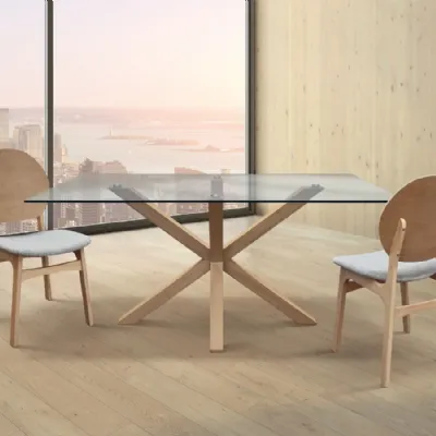 Offerta Outlet -49%: Tavolo in legno e vetro, modello Airon MD. Acquista ora!