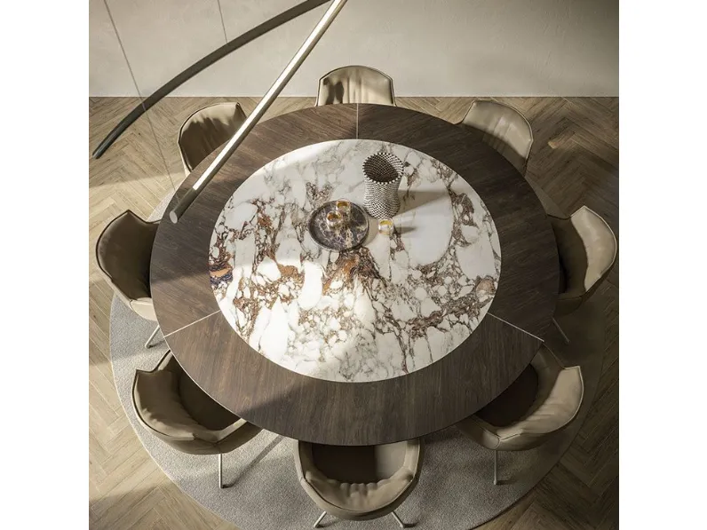 Offerta Outlet: Tavolo in legno rotondo Senator Ker-Wood Cattelan Italia.
