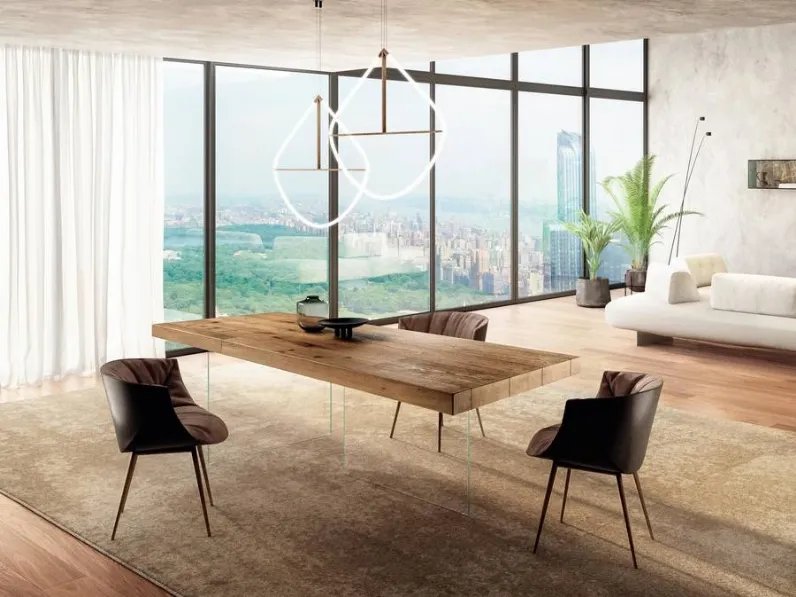 Tavolo fisso in legno e resina SCONTATO 