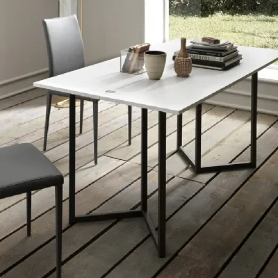 Tavolo con piano in legno rettangolare di Altacom a PREZZO OUTLET 