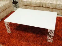 Tavolino  da salotto 120x80 con piano in vetro scontato del -45 %