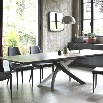 Tavolo rettangolare in vetro Artistico di Bontempi in Offerta Outlet