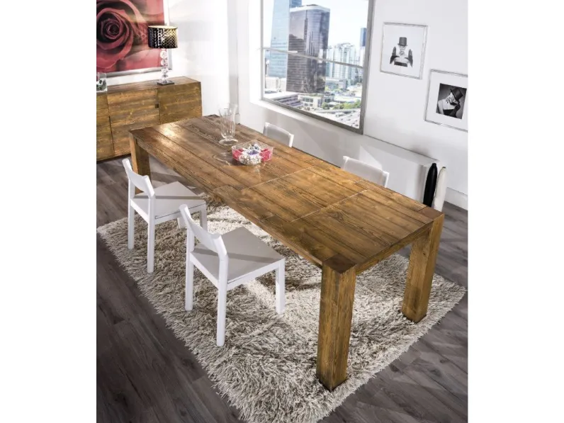 Tavolo rettangolare in legno Acheo di Fratelli mirandola in Offerta Outlet