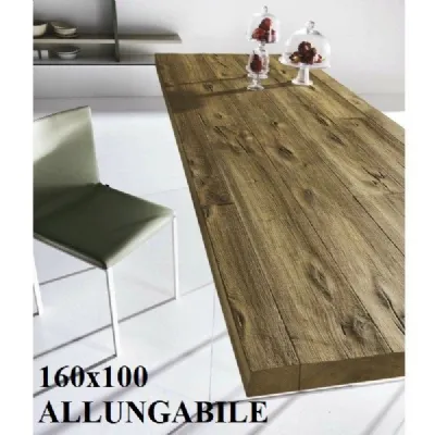 Tavolo in legno rettangolare Air allungabile 160x100 Lago in offerta outlet