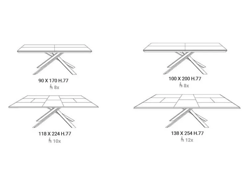 Tavolo 4x4 Ozzio in legno Allungabile scontato 30%