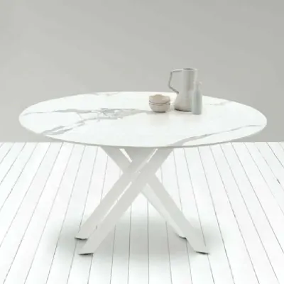 Tavolo sagomato in ceramica Ciclone di Target point in Offerta Outlet 