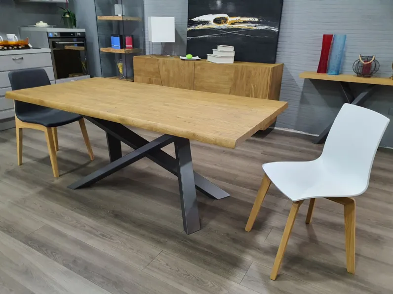 Tavolo in legno rettangolare Crossing Fgf mobili in offerta outlet