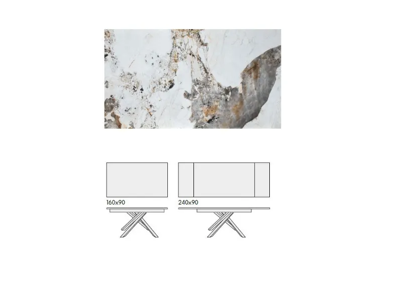 Tavolo in altri materiali rettangolare Tavolo piano pandora luxury allungabile  Md work a prezzo scontato