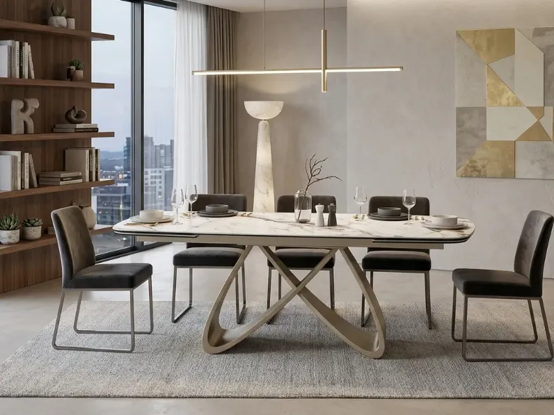 Tavolo ellittico in ceramica Tavolo aurelio di Mobilificio bellutti in Offerta Outlet