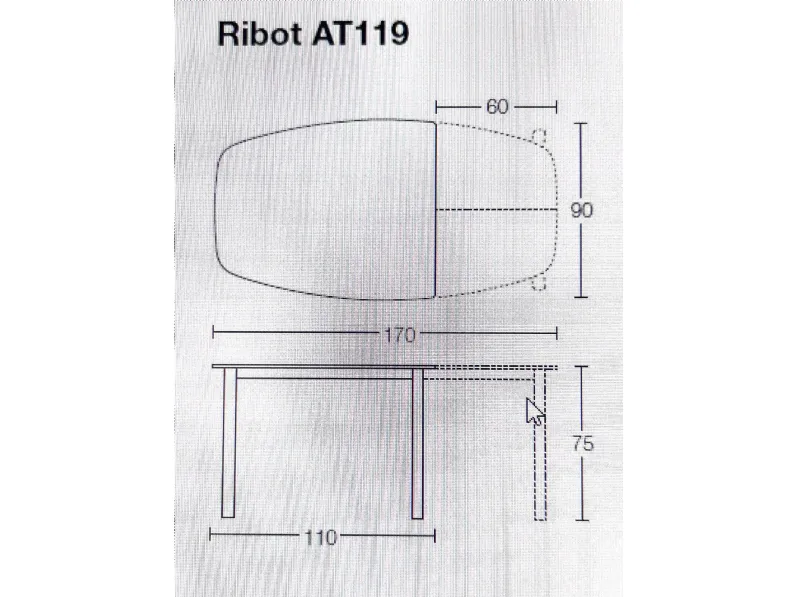 Tavolo sagomato in legno Tavolo ribot di Altacom in Offerta Outlet