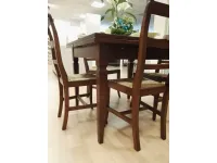 Tavolo in legno quadrato Arcadia con 4 sedie Artigianale in offerta outlet