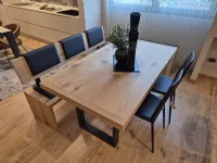 Tavolo in legno rettangolare Rovere Artigianale in offerta outlet