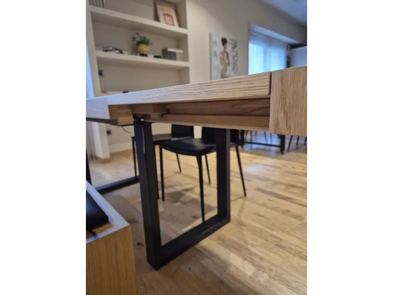 Tavolo in legno rettangolare Rovere Artigianale in offerta outlet