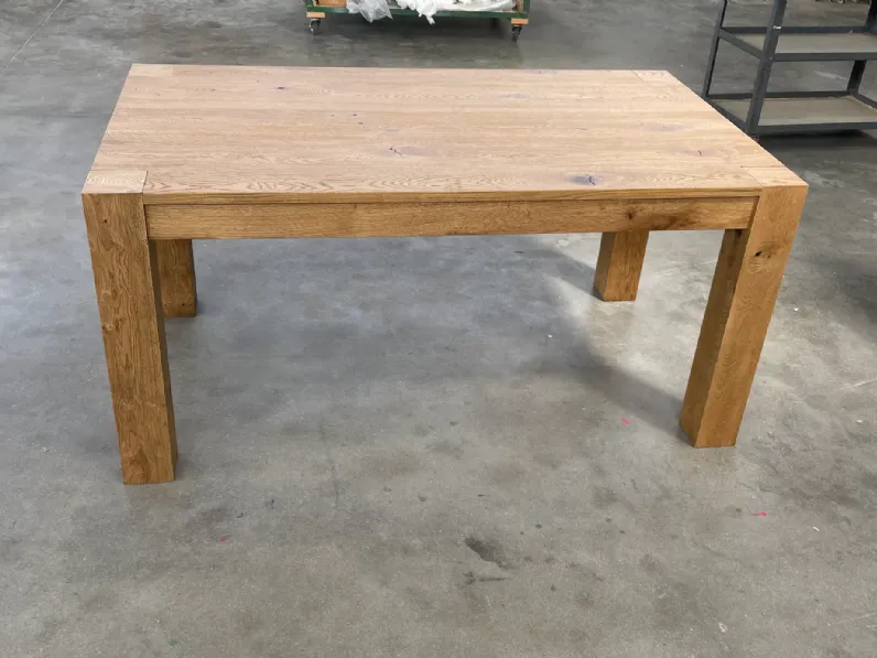 Tavolo rettangolare in legno Tavolo country rovere di Artigianale in Offerta Outlet