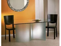 Tavolo rettangolare Tavolo da pranzo mod.saturno con base in vetro curvato in promo-sconto del 45% Artigianale scontato del 50%