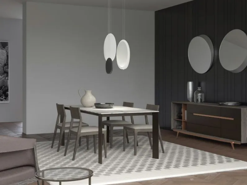 Tavolo con piano in marmo rettangolare di Artigianale a PREZZO OUTLET 