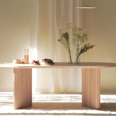 Tavolo in legno ovale Basalto b 200 Dale a prezzo ribassato