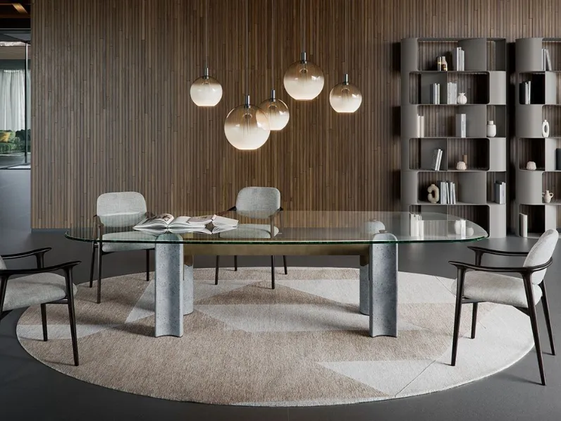 Tavolo Bilbao glass  Cattelan italia in vetro Fisso 