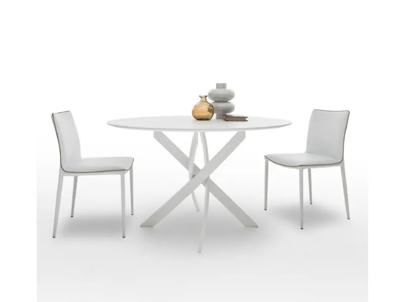 Tavolo Barone Bontempi in vetro ellittico, offerta outlet.