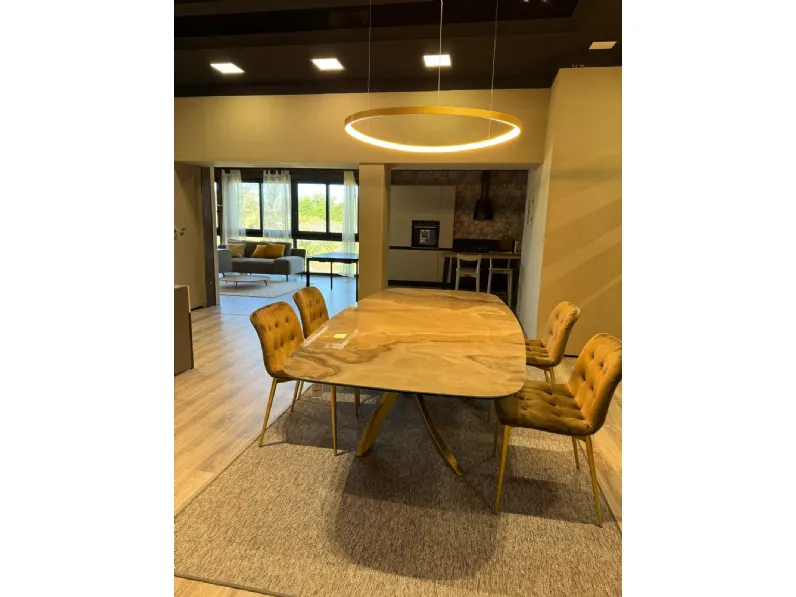 Tavolo Tavolo artistico piano in vetroceramica Bontempi in ceramica Fisso scontato 44%