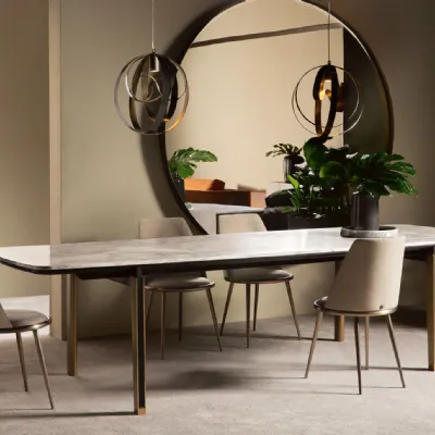 Tavolo rettangolare in marmo Mirage di Cantori in Offerta Outlet 