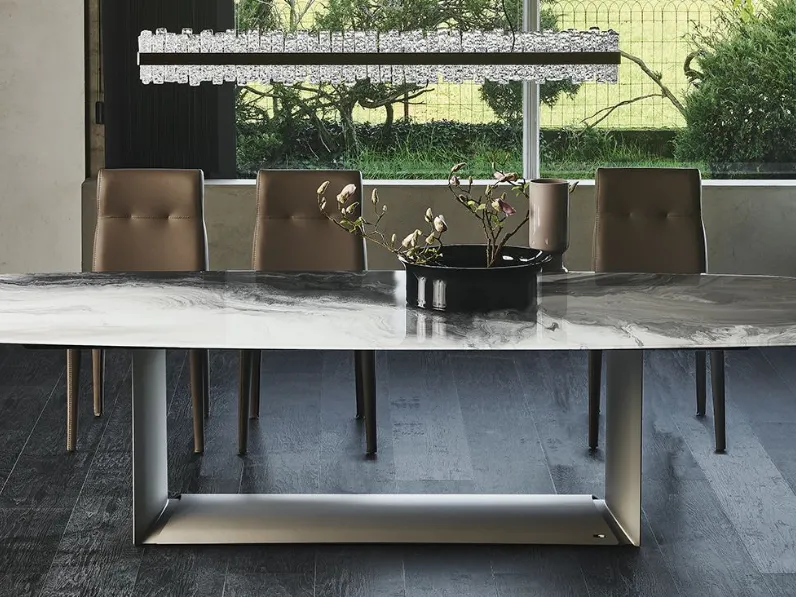 Outlet: Tavolo Cattelan Italia, piano in vetro rettangolare. Prezzo scontato!