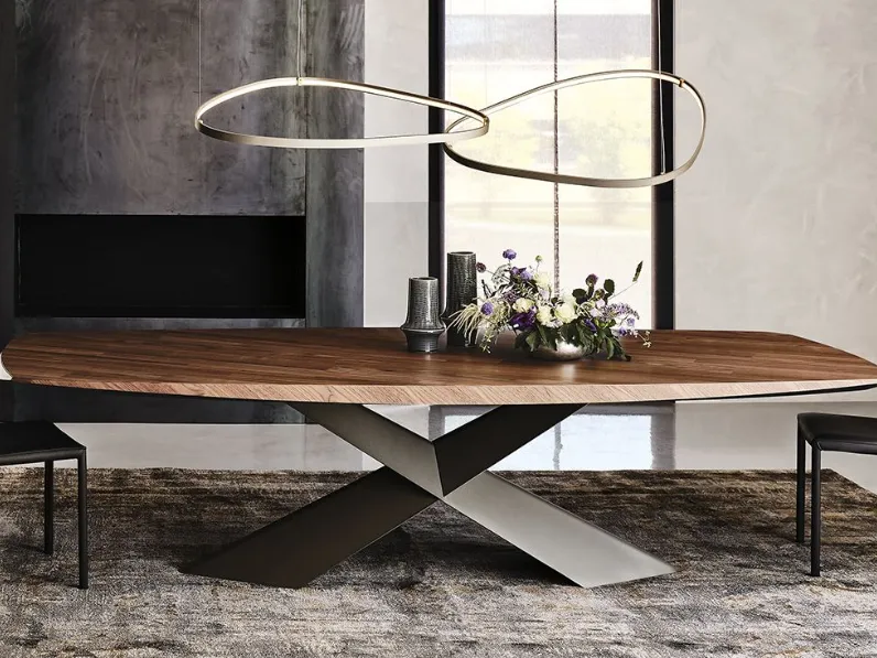 Tavolo sagomato Cattelan tyron masterwood Cattelan italia scontato del 40%