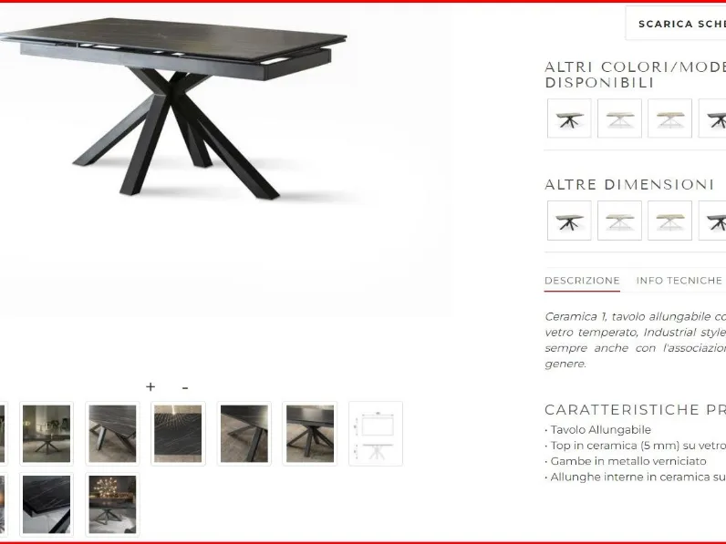 Tavolo Stones Ceramica 1 PREZZI OUTLET -45%