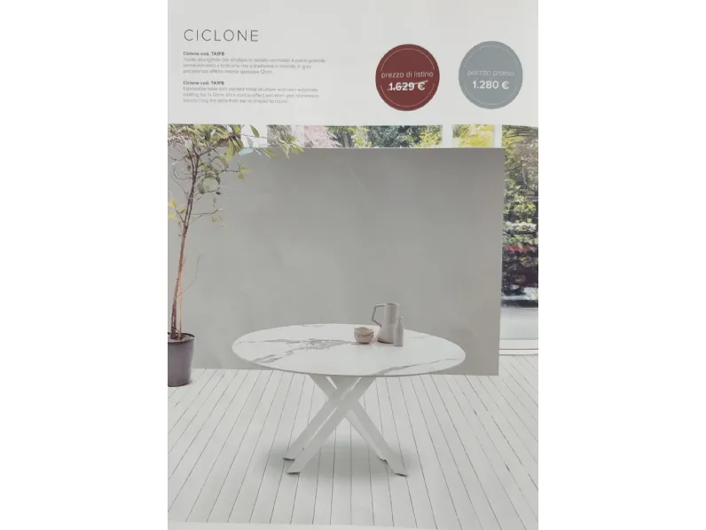Tavolo rotondo allungabile Ciclone Collezione esclusiva a soli 1250 Euro