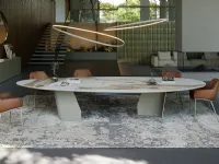 Tavolo con piano in ceramica ellittico di Cattelan italia a PREZZO OUTLET 